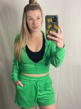 Load image into Gallery viewer, Cropped Zip Up & Shorts Set