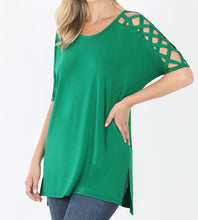 Load image into Gallery viewer, Criss-Cross Sleeve Flowy Tee
