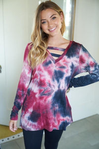 Caged Front Tiedye Long Sleeve